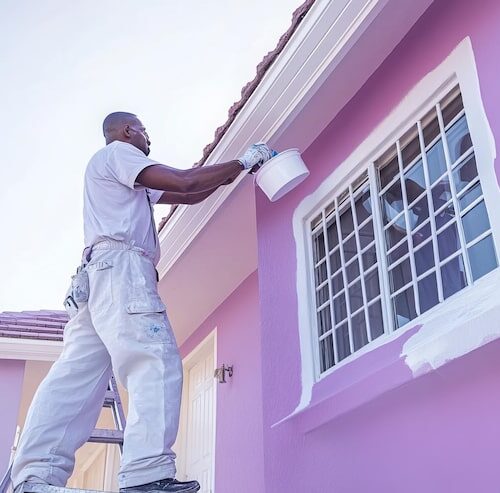 painter-professionally-painting-house-exterior-white-balancing-ladder-against-window-with-blue_985815-4177
